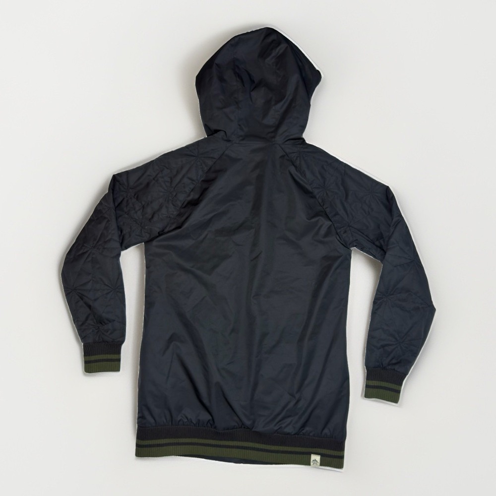Burton Men's Hooded Jacket Black Olive Green Full Zip Quilted Sleeves Size XS - Picture 2 of 9